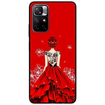 Ốp lưng dành cho Xiaomi Redmi Note 11 5G - Redmi Note 11T - Redmi Note 11S - Cô gái đầm đỏ