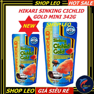 Thức ăn cá HIKARI SINKING CICHLID GOLD Medium 342G - cám hồng két, ali, tai tượng, la hán-thức ăn cá cảnh-shopleo