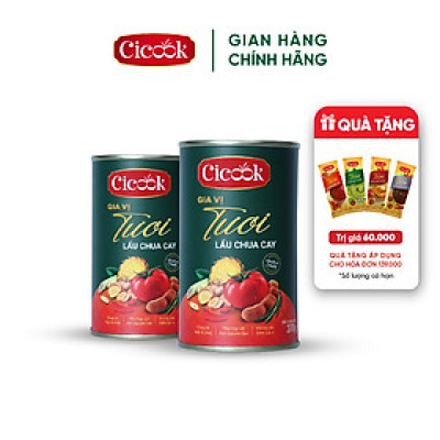 Combo 2 Lon Xốt Lẩu Chua Cay Cicook, Ngon Chuẩn Vị Không Cần Thêm Gia Vị 370g*2