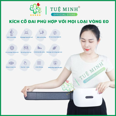 Đai Massage Bụng Hỗ Trợ tan Mỡ Bụng, Xoa Bóp Cùng Lúc Làm Nóng, Mát Xa Cổ Vai Lưng Đùi Megou TY-308 BH 1 Năm