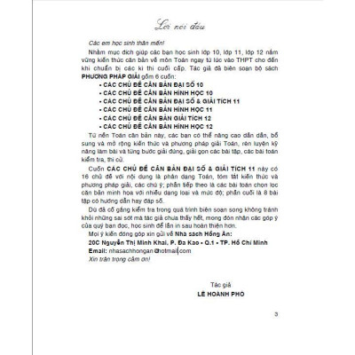 Sách - Phương Pháp Giải Các Chủ Đề Căn Bản - Đại Số & Giải Tích Lớp 11 - Dùng Chung Cho Các Bộ SGK Hiện Hành - Hồng Ân