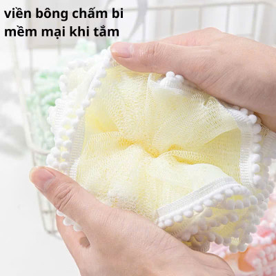 Bông Tắm Lưới Tẩy Tế Bào Chết, Tạo Bọt Hàn Quốc An Toàn, Màu Sắc Tươi Sáng - Giao Màu Ngẫu Nhiên - HÀNG CHÍNH HÃNG MINIIN