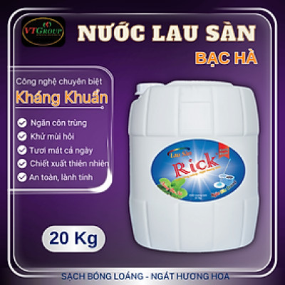 Nước lau sàn Rick can 20kg - Tặng 1 nước rửa chén chanh dây 750g