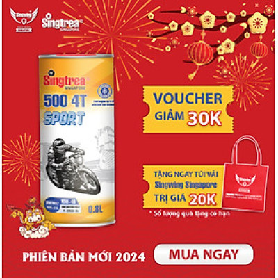[PHIÊN BẢN TẾT 2024] - Nhớt xe máy Singtrea 500 Sport 4T 10W40 Lon 0.8L