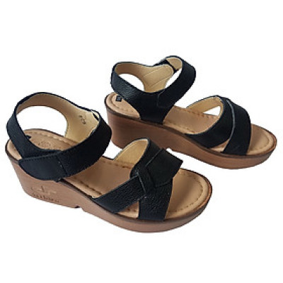 Giày Sandal Đế Xuồng Nữ Da Bò BIGGBEN Cao Cấp SDX31