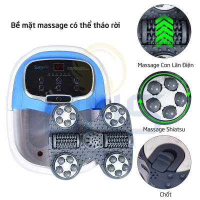 [Hàng Chính Hãng - BH 2 Năm] Bồn máy chậu ngâm chân massage cao cấp con lăn tự động Homedics FB-650, SereneLife SL12, SL