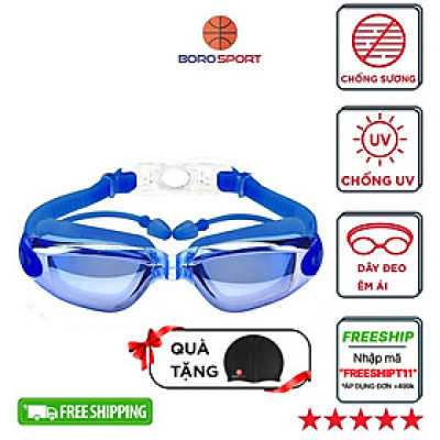 Kính Bơi Tráng Gương kèm bịt tại cao cấp Cleacco chống sương mù , chống tia UV Hàng chính hãng - Tặng kèm nón bơi Silicon ( Màu ngẫu nhiên )
