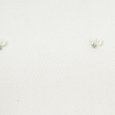 De Leah - Đầm Ôm Tweed Đính Đá - Trắng