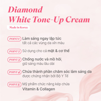 [COMBO 2 tuýp] Kem nâng tông trắng da Diamond Luxism 200ml –  làm trắng da mặt & body tone-up cream