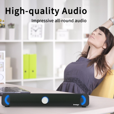 Loa Smalody 9014 đa phương tiện Loa siêu trầm Sound Box Sound Bar cho PC có đèn LED
