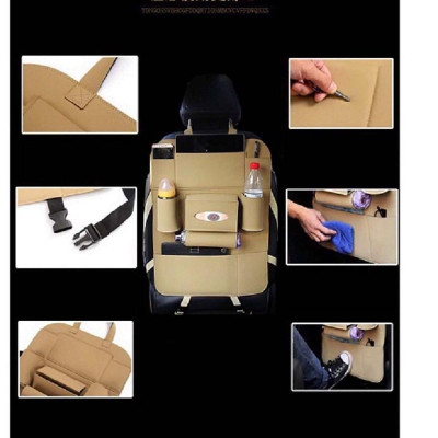 Túi đựng đồ 8 ngăn treo sau ghế ô tô da PU sang trọng Z915