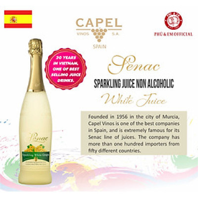 Nước Trái Cây Lên Men Có Ga Không Cồn Senac Reserva - Vị Nho Trắng