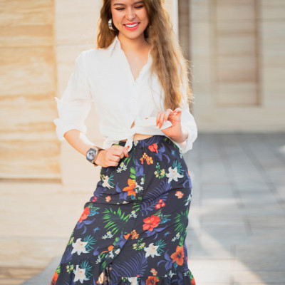 Váy Midi Xoè Lily SKI034 Thời trang thiết kế Hity