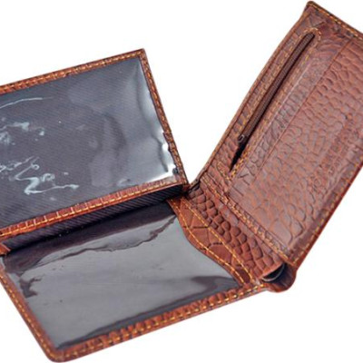 Ví Nam Vân Cá Sấu Huy Hoàng HT2112 (12.5 x 10 cm) - Nâu