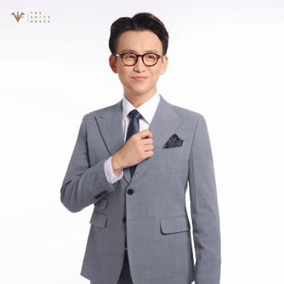 [CLASSY 2] SUIT NGUYÊN BỘ MÀU XÁM XANH CARO ẨN, CHẤT LIỆU WOOL 2 KHUY 3 TÚI, VẢI NOBILITY