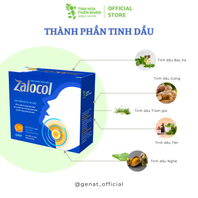 Viên ngậm ho thảo mộc Zalocol  Hỗ trợ giảm đờm, đau rát họng, khản tiếng (Hộp 20 viên) - Genat - Giao 2H HCM