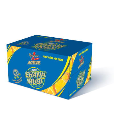 Thùng 24 chai Nước uống vận động Number 1 Active hương chanh muối chai PET 455 ml