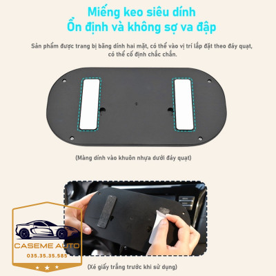 Quạt Đôi Ô Tô Xoay 360 Độ Gió Mạnh Kèm Bảng Số Điện Thoại Ô Tô, Quạt 12V - Hàng Nhập Khẩu