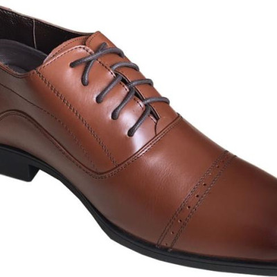 Giày tây nam tăng chiều cao Trường Hải cao 6.5cm da bò thật không bong tróc đế cao su không trơn GTN077