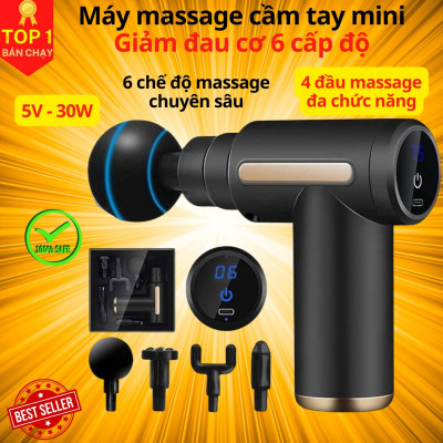 Máy Massage Cầm Tay Mini, Súng Massage Mini Toàn Thân 6 Cấp Độ Chuyên Sâu Đa Năng D Danido
