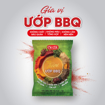 Gói Bột Ướp Nướng BBQ, Chuẩn Vị Nướng BBQ 10G Cicook
