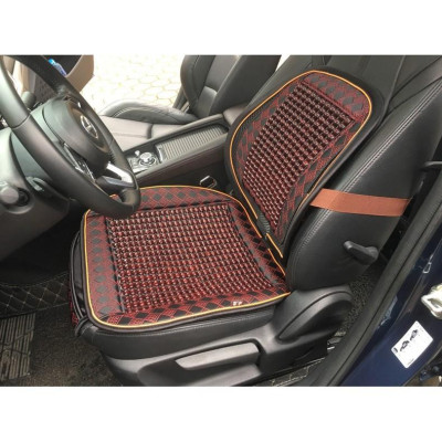 Bộ Tựa Lưng Và Lót Ghế Ô Tô Có Hạt Gỗ Masage Hàng Cao Cấp Đủ Mầu