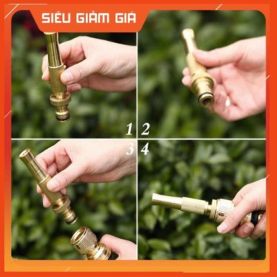 Bộ dây vòi xịt nước rửa xe, tưới cây . tăng áp 3 lần, loại 15m 206587 đầu đồng, cút đồng, + tặng mở chai