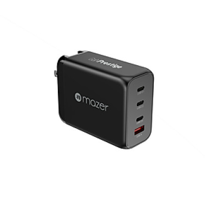 Củ Sạc MAZER GaN Prestige công suất 200W nhỏ gọn có chân cắm du lịch (4 cổng) - Hàng Chính Hãng
