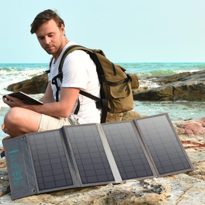 Bộ sạc Choetech SC006 năng lượng mặt trời 40W di động có thể gấp gọn (hàng chính hãng)