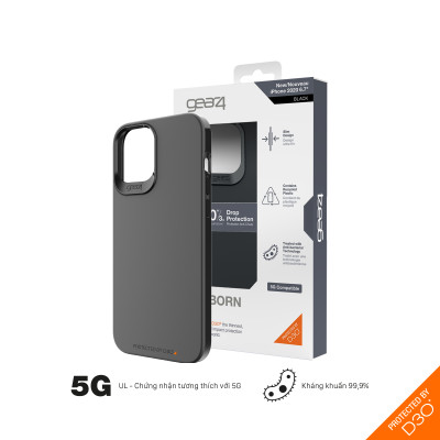 Ốp lưng chống sốc Gear4 D3O Holborn Slim 5G iPhone - Công nghệ chống sốc độc quyền D3O, kháng khuẩn, tương thích tốt với sóng 5G - Hàng chính hãng