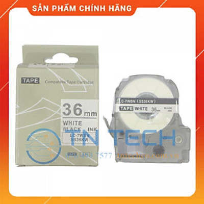 NHÃN IN TEPRA-EPSON LC-7WBN (SS36KW) – CHỮ ĐEN NỀN TRẮNG 36MM X 8M [Hàng nhập khẩu]