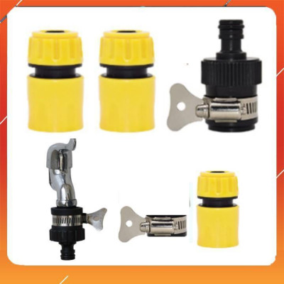 Bộ dây vòi xịt nước rửa xe, tưới cây , tăng áp 3 lần, loại 3m, 5m 206236 đầu đồng,đai,nối nhựa đen+  mở chai