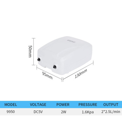 Máy sủi oxy tích điện Jebo 9950 2 vòi cao cấp, trữ điện 16- 24H, siêu bền, tiết kiệm điện.BH uy tín