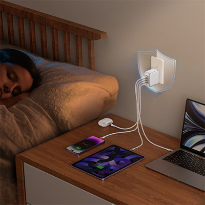 Cốc sạc Innostyle GaN SuperCube with Switch Convertible Plug UK+EU 1USB 3Type-C 100W IC100GWHT - Hàng chính hãng