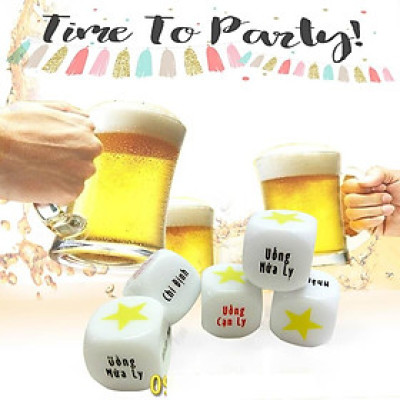 Xúc xắc Xí ngầu uống bia ăn nhậu 6 mặt Tết Tụ Tập - Cục xì ngầu uống bia