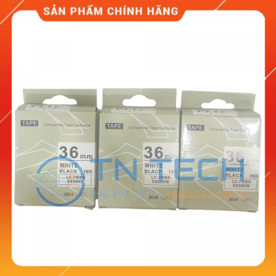 NHÃN IN TEPRA-EPSON LC-7WBN (SS36KW) – CHỮ ĐEN NỀN TRẮNG 36MM X 8M [Hàng nhập khẩu]