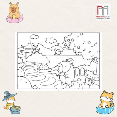 Sách Tô Màu - Baby Three 12 Con Giáp, Bốn Mùa Của Capybara, Chuyện Của Mèo Cam Và Hamster - Combo 3 Cuốn - Minh Thắng