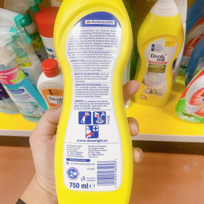 Kem tẩy nhà bếp đa năng Denkmit Schuermilch Đức 750ml dùng cho inox, sứ nhà bếp, nhà tắm