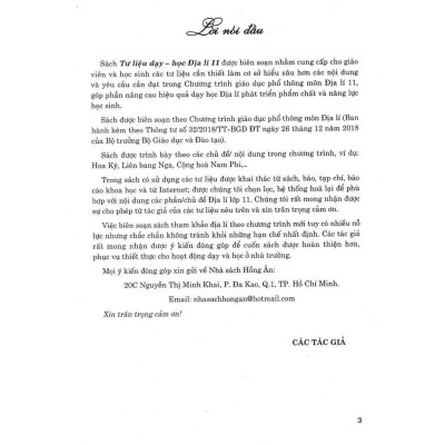 Sách - Tư Liệu Dạy - Học Địa Lí Lớp 11 - Dùng Chung Cho Các Bộ SGK Hiện Hành - Hồng Ân