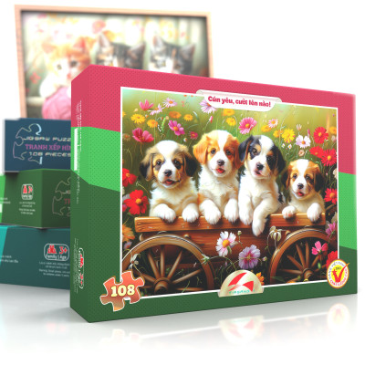 Tranh xếp hình Tia Sáng Cúm yêu, cười lên nào ( 108 mảnh)