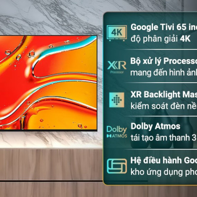 K-65XR70 - Google Tivi Mini LED Sony 4K 65 inch K-65XR70 - Hàng Chính Hãng