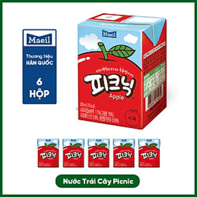Combo 6 Hộp Nước Trái Cây Vị Táo Picnic Maeil (200ml/hộp)