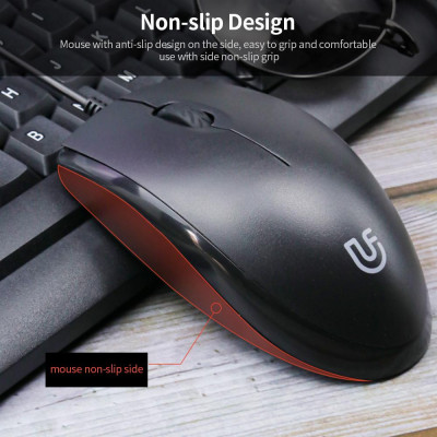 Chuột và Bàn phím U-766 Combo 106 Phím Decibel  chống bắn tung tóe + Chuột có dây USB 1200DPI 