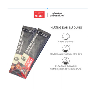 Cà Phê Hòa Tan Đen MR.VIET (20 gói x 2g)