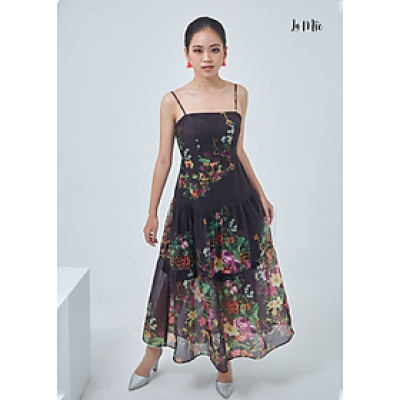 Đầm Voan Hoa Xòe 2 Dây Maxivic, La Mộc - LM0122121