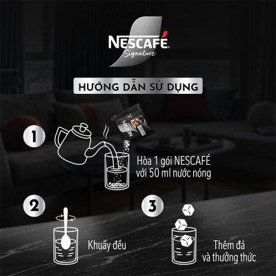 [Tặng 01 Khăn tắm NESCAFÉ Signature] Combo 2 hộp Cà phê đen hòa tan NESCAFÉ Signature Hộp 10 gói ĐẬM ĐÀ TUYỆT HẢO