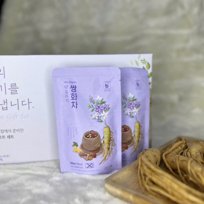 Trà Thảo mộc SSanghwacha rễ cát cánh - Bell Flower Herb Tonic Tea - Ginseng House hộp 30 gói x 100ml