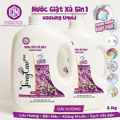 Nước giặt Tonycare 2100ml – Hương Oải Hương dịu nhẹ, sạch sâu, lưu hương bền lâu – Chính hãng Tonycare