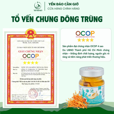 Yến Đảo - Yến Hũ Đông Trùng Hạ Thảo Hỗ Trợ Giải Nhiệt Bồi Bổ Sức Khỏe Hộp 6 Lọ 70ml