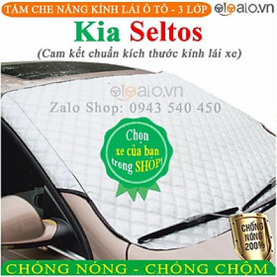 Tấm che chắn nắng kính lái ô tô Kia Seltos 3 Lớp Cao Cấp Chắn Nắng Cản Nhiệt - OTOALO